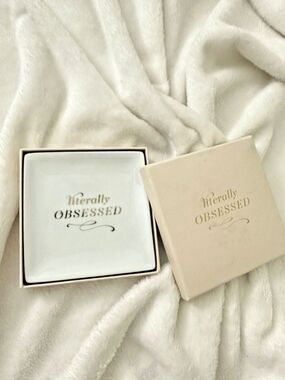 NEW Nordstrom FRINGE Studio Literally Obsessed 4” Decorative Tray Gold Cute Gift